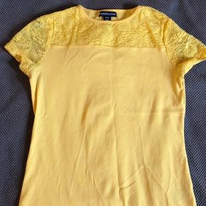 Like-New Yellow Lace Top